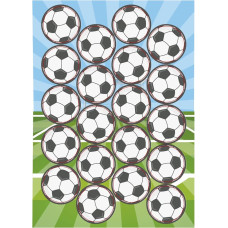 Dekora - Edible Cake Decoration for Children, Football Cake Decoration, Edible, 3.4 cm, Birthday Cake Decoration Made of Tasteless Edible Wafer Paper, Gluten and Sugar Free