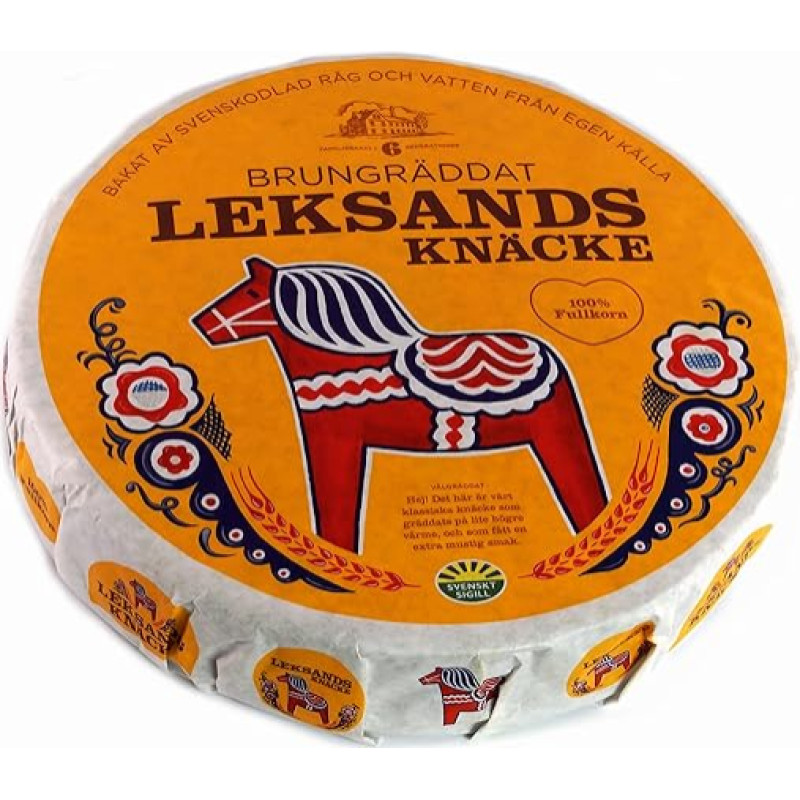 Leksands knäckebröd brungräddat Apvali traški duona, ruda (4 vnt.)