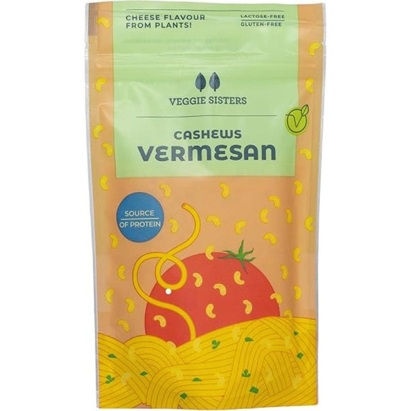 Vegan Parmesan Grated 90 g - Vegan Cheese from Cashew - Parmesan Cheese Gluten Free and Lactose Free - Scattered Cheese Free from Additives and Artificial Flavours