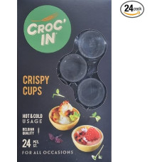 CROC'IN - Tešlos dubenėlis juodos spalvos įdarui - raugintas pagrindas saldiems gabalėliams ar pikantiškiems užkandžiams - rankų darbo ir veganiškas - 24 vnt. pakuotė