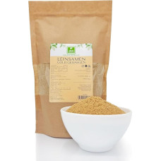 Linseed Gold Ground 1 kg of Green Essence Shredded Flax Seeds Gold without Additives - Linseed Ideal for Baking Gold Linseed Natural Raw Food Quality - Vegan (1 kg)
