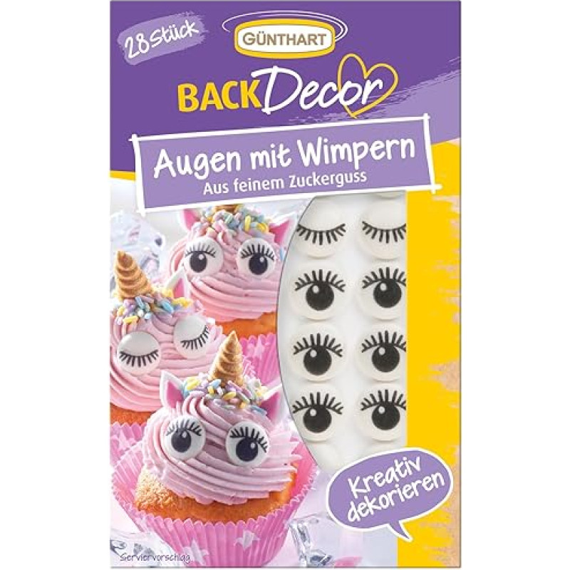 Günthart BackDecor 28 valgomų cukraus akių su blakstienomis pakuotė 