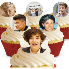 12 x Vorgeschnittene und Essbare One Direction Kuchen Topper (Tortenaufleger, Bedruckte Oblaten, Oblatenaufleger)