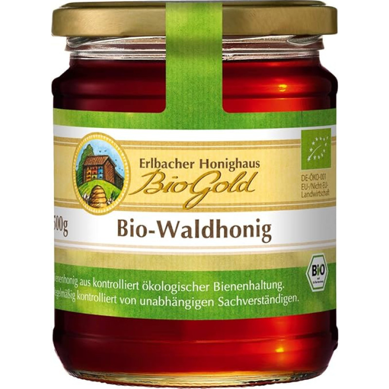 Erlbacher Honighaus BioGold ekologiškas miško medus, skystas, 500 g