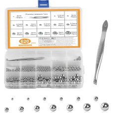 620 Pieces Steel Balls, Stainless Steel Balls, Ball Bearing Balls, Precision Metal Balls, Steel Ball Bearing Ball Roller Set, Ball Bearings Bicycle Skateboard Wheels,