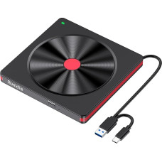 Aumdie išorinis DVD CD diskas, USB 3.0 ir C tipo nešiojamasis CD DVD +/-RW įrašymo įrenginys Optiniai diskai CD ROM/DVD diskas Išorinis diskas, skirtas nešiojamiesiems kompiuteriams MacBook Windows 11/10/8.1/7 Linux/Mac
