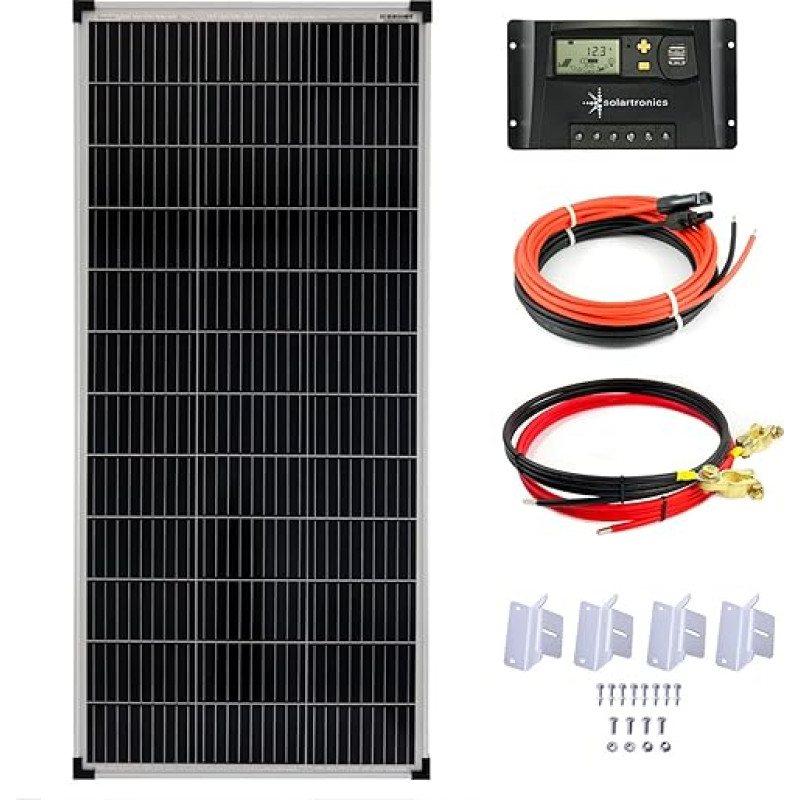 100 Watt 12 V Solar Set 20 A Charge Controller Yellow Mounting Angle Solar System Island System Solar Module 1200 mm