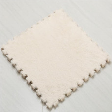 FYYSJW 10 Stück Schaumstoff-Bodenmatten, Ineinandergreifende Teppichmatten, Flauschige Teppiche, Plüsch-Bodenfliesen, Puzzle-Spielmatte Für Zuhause, Wohnzimmer, 12 X 12 Zoll(Color:Weiß)