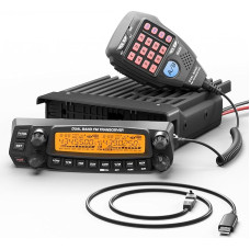 Radioddity DB50 Dual Band Cellular Transceiver, UHF VHF 50W High Performance Amateur Radio, Multiband Receiver with Removable Front Panel, Programming Cable, VOX, CTCSS/DCS for Truck