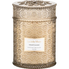 LA JOLIE MUSE Island Coconut Scented Candles, Christmas Candles for Home, Scented Candles, Warm Candle Gifts for Women, Large Glass Candles with Wooden Wick for Home, Long Burning Time 90 Hours, 539 g