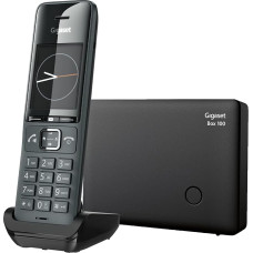Gigaset Comfort 520HX & Box100 - Elegant Cordless DECT Phone - Top Audio Quality - Hands-Free Function - Base Supports up to 6 Handsets - for Analogue Telephone Connection, Titanium Black
