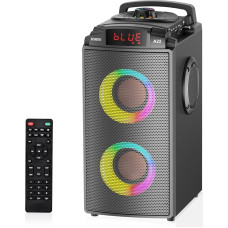 Large Bluetooth Speaker, 60 W Wireless TWS Portable Bluetooth Boombox, Beat-Driven Lights, Loud Stereo Speaker, Bluetooth 5.0 Outdoor Music Player with Subwoofer (A22)
