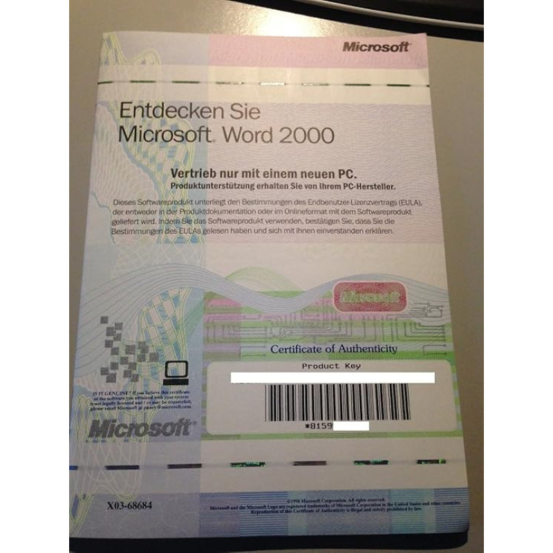 Microsoft Word 2000 CD W32 / Textverarbeitung (Vollversion)