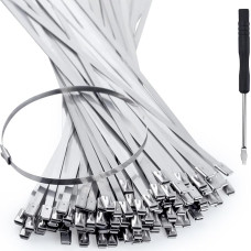SPEEDWOX 100 vienetų metalinių Zip kaklaraiščių Sunkioji pareiga savarankiškai užrakinti 304 Nerūdijančio plieno metaliniai kabeliniai kaklaraiščiai daugkartinio naudojimo