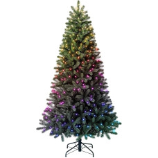 Twinkly Pre-Lit Shelf Tree - App Controlled LED Christmas Tree with 435 RGB + Warm White LEDs - Intelligent Indoor Christmas Lights - Green, 2.1 m