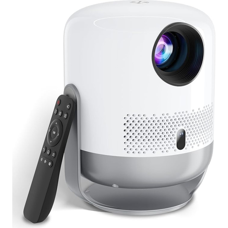 VISULAPEX Projector, 360° Rotating Projector with WiFi Bluetooth Projector, Full HD 1080P Support with Electric Focus, 200 Inch Display Compatible with TV Stick/HDMI/USB/AV/Laptop/iPhone/Android