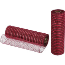 QUARKZMAN Jutegitternetzstoff, 2 Stück 10 Zoll x 30 Fuß PP Dekorativer Netzband Netzverpackungsband für Weihnachtskranz Partydekoration DIY Handwerk Girlanden,