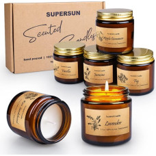 Candle Gift Set for Women, 6 Pack, 3.5 oz Soy Wax Candles for Home Fragrance, Organic Aromatherapy Candles in Glass, Bulk Pack, Christmas, Birthday, Valentine's Day Gifts for Wife