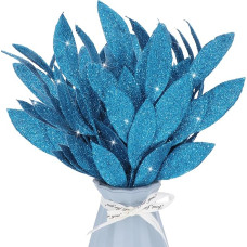 Dirbtiniai blizgučiai lapai 35 cm dirbtiniai augalai gėlių šakos Kalėdų eglutės rinktinės putojantys užpildai Kalėdų vainiko girliandos amatai namų atostogų aranžavimas