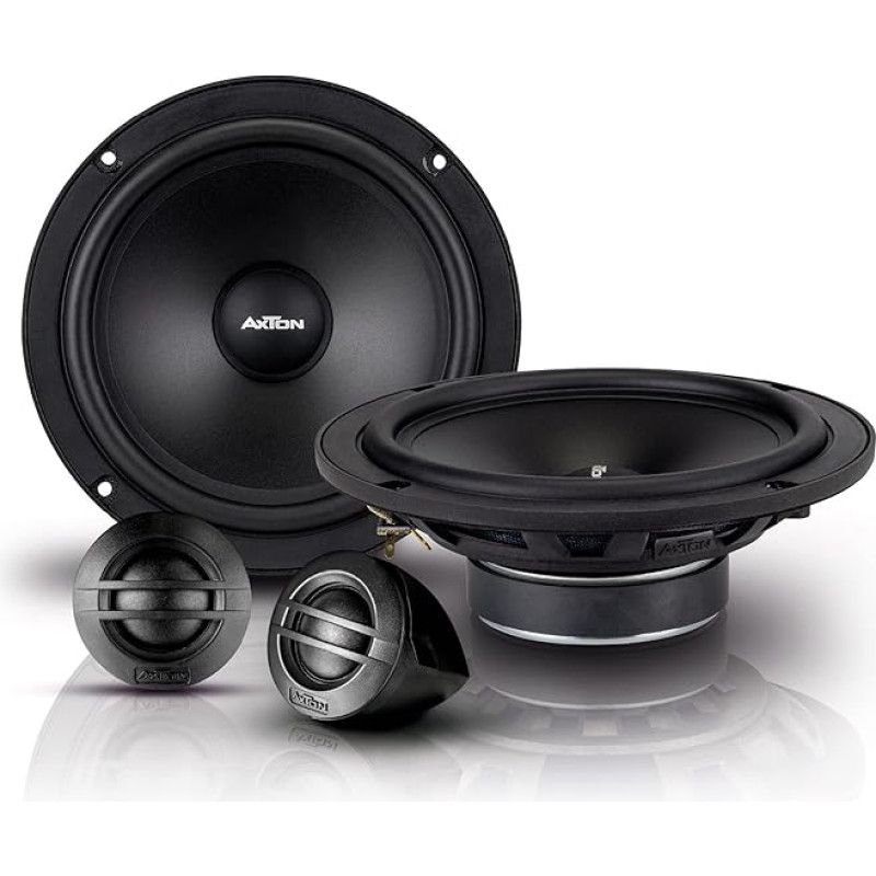 AXTON ATC165S - galinga 16,5 cm / 6,5 colio komponentinė sistema, 2 krypčių automobilinis garsiakalbis, kurio montavimo gylis tik 47 mm, 90 W RMS garso sistema