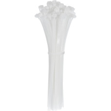 sourcing map 25,4 cm lösbare Kabelbinder, verstellbare Kabelbinder, 22,7 kg Zugfestigkeit, abnehmbare Kabelbinder für drinnen und draußen, zum Fixieren, Organisieren, Weiß, 100 Stück