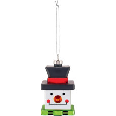 Alessi Snow Cube GJ02 3 - Decorative Christmas Design Vintage Picture, Snowman, Glass Puffed Mano, Decorated, Multicoloured