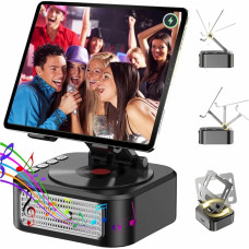 Wenbones Mobile Phone Holder, Bluetooth Speaker with Mobile Phone Stand, Wireless Charger Mobile Phone Stand, Adjustable Mobile Phone Holder, Portable Music Box, Compatible with iPhone/Samsung/iPad