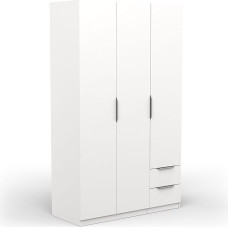 Demeyere Armoire Dressing Avec Penderie Modern 3 Portes 2 Tiroirs 4 Niches - Coloris Blanc Mat - 119.4 x 51.1 x 203 cm