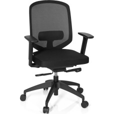 hjh OFFICE Delight PRO 657615 Professional Office Chair Fabric Black Swivel Chair Ergonomic Seat Depth Adjustable Mesh Back