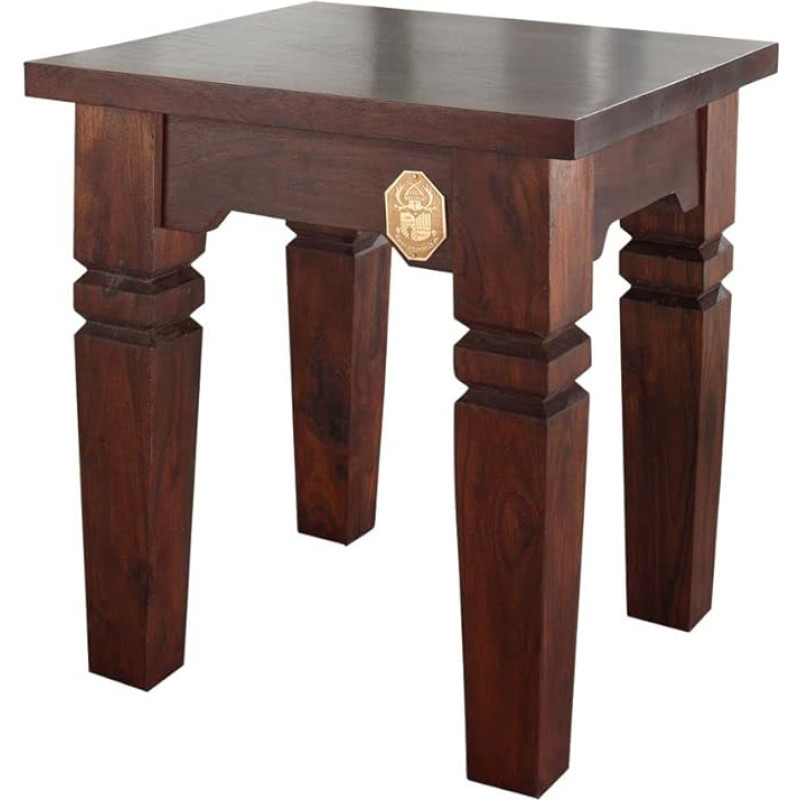 MASSIVMOEBEL24.DE Oxford Stool Acacia Dark Brown Size: Stool (42 x 42)