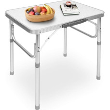 Greensen Folding Table, Camping Table, Side Table, Foldable, Small, Height-Adjustable Suitcase Table, Aluminium Folding Table, BBQ Table, Outdoor Folding Table, Work Table, Balcony Table, Travel Table