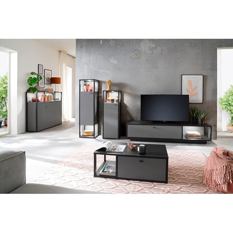 Lomadox Living Room Complete Set-05 in Royal Grey with Anthracite