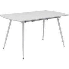 TRISENS Sabina valgomojo stalas 140-180 x 80 cm, skirtas 6-10 žmonių Virtuvės stalas su metaliniu rėmu, skirtas virtuvei, valgomajam, medžio išvaizdos, balta spalva