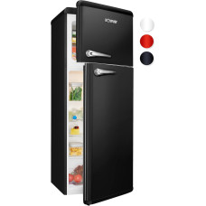 Bomann Retro šaldytuvas su šaldikliu | Vintage šaldytuvo su šaldikliu derinys Talpa 208 L | Aušinimas: 160 L Šaldiklio talpa: 48 L | Retro Ridge mažas ir tylus | (H) 147 x (W) 54,5 x (D) 38,5 cm | DTR