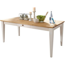 Woodroom Oslo Dining Table Solid Pine 180 x 90 cm Waxed White