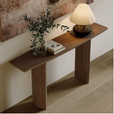 ZIGTUEI Konsolinis staliukas, įėjimo zonos dekoratyvinis staliukas, modernus šoninis staliukas, svetainės laikymo staliukas, sofos staliukas, skirtas svetainei, prieškambariui, įėjimui (rudas, 100 x 75 cm/39,4 x 29,5 colių)