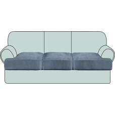 GAMUKAI Velvet T pagalvėlių užvalkalas 3 dalių sofa Slipcovers pagalvėlių dangteliai 3 pagalvėlių sofos sofos sėdynės T formos pagalvėlių užvalkalai (3, Dusty Blue)