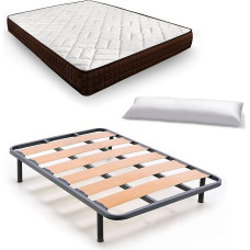 HOGAR24 ES Viscosoft Dream Flex 15 čiužinys + plačiomis kojomis 32 cm + pluošto pagalvėlė 120 x 190 cm