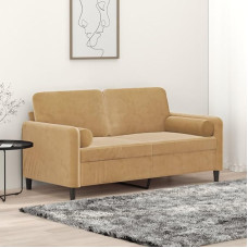 ShGaxin 3200888 2-vietė sofa su dekoratyvine pagalvėle, ruda, 140 cm, aksomas, poilsio sofa, sofos ir kušetės, poilsio sofa, sofa svetainei