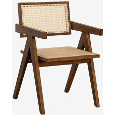 SKLUM Lali stiliaus rotango valgomojo kėdė su porankiais Brown Dark