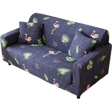 Sofos užvalkalas, modernus paprastumas 1/2/3/4 sėdimosios vietos gėlių paukščių modelis, apsaugantis nuo slydimo, elastinga sofos danga, naminių gyvūnėlių šunų apsauga (Flamingo, 3 sėdimųjų vietų sofos ilgis 71-90 colių + 1 vnt. nemokamų pagalvių)