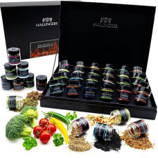 Hallingers BBQ Deluxe 24 Men's Things - Spice Gift Set Handmade, 24 BBQ Spices from Around the World (Set) - Fill Advent Calendar Novelties & Advent Calendar | New Home Congratulations Friendship