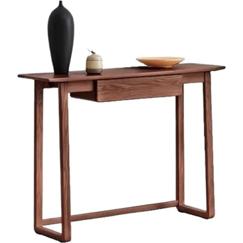 Farmhouse Konsolentisch mit Schublade, rustikaler Akzenttisch für Eingangsbereich, Wohnzimmer oder Flur, schmaler Sofatisch für Korridor, braunes Holz-Finish