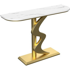 XAoSCd Konsolentisch Aus Schmiedeeisen Mit Steinplatte, Eingangstisch, Sofa-Beistelltisch Für Flur, Wohnzimmer, 80 cm,