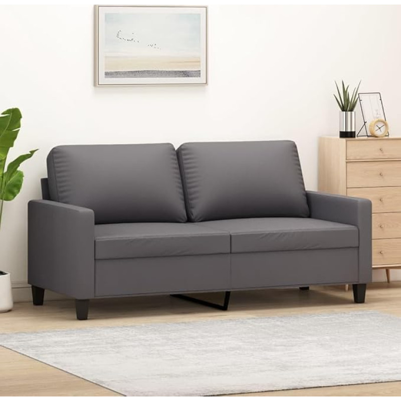 Azzrora Living Room Sofa, Living Room Couch, Sofa Couch, Sofa Modern, Small Sofa, Small Couch, 2-Seater Sofa, Grey, 140 cm Faux Leather