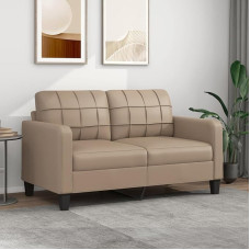 SECOLI 2 vietų sofa, medžiaginė maža sofa, moderni 2 vietų svečių sofa su porankiais, 2 vietų sofa, 2 vietų sofa svetainei, miegamajam, biurui, butui, 140 cm, kapučino rudos spalvos