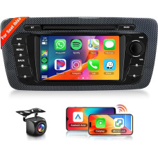 Hodozzy Android Carplay Car Radio for Seat Ibiza 2009-2013, 7 Inch Audi Car Radio Bluetooth with USB/Mirror Link/FM/RDS/SWC/EQ + Reversing Camera
