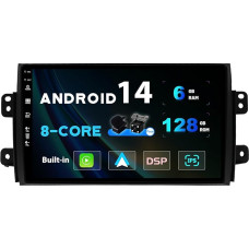 SXAUTO - 6G + 128G - Android 12 IPS automobilinis radijas Suzuki SX4 (2006-2013) - Integruotas Carplay/Android Car/DSP - LED kamera + MIC - DAB vairo valdymas Fast Boot 360-CAM WiFi - 2 DIN 9 colių