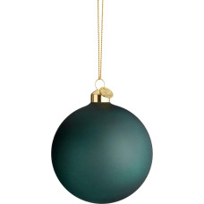 Holmegaard, Designer Christmas Bauble Made of Hand-Blown Borosilicate Glass in Dark Green, Diameter 8 cm