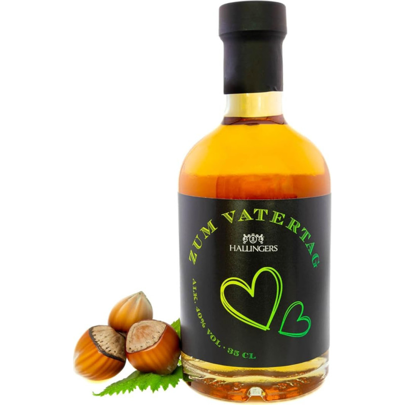 Hallingers For Father's Day - Father's Day Gift Premium Nut Liqueur Gift for Father's Day for Dad Father Grandpa (Glass) - Gift in Summer & as a Perfect Barbecue Gift | Congratulations Anniversary